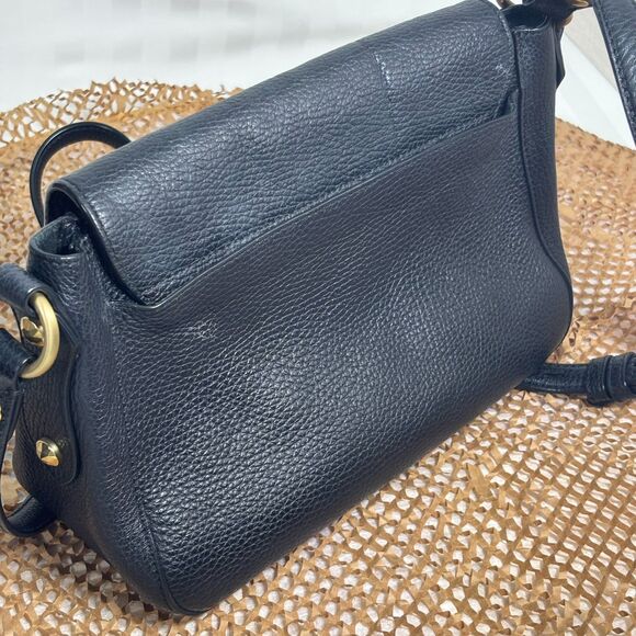 Annabel Ingall Australia | Tara Satchel | Black Pebble Leather w/ Gold Hardware - Picture 5 of 16